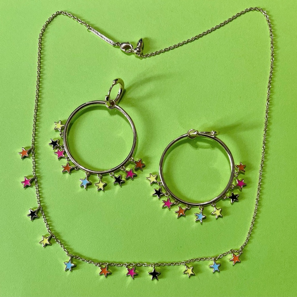 Kendra Scott Sierra Star Necklace and Matching Earrings 14k Gold over Brass